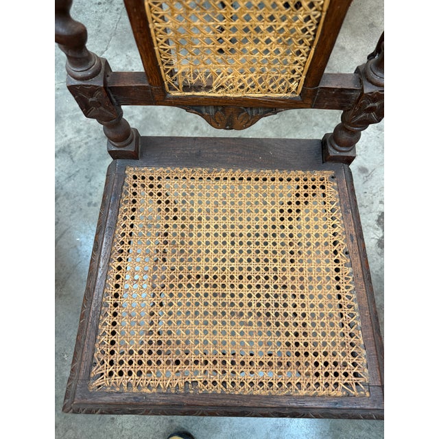 19th Century Set of 6 19th-Century French Renaissance Carved Walnut Hunting Chairs For Sale - Image 5 of 17
