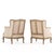 Wood Pair of French Painted Bergères With New Upholstery, C. 1900 For Sale - Image 7 of 7