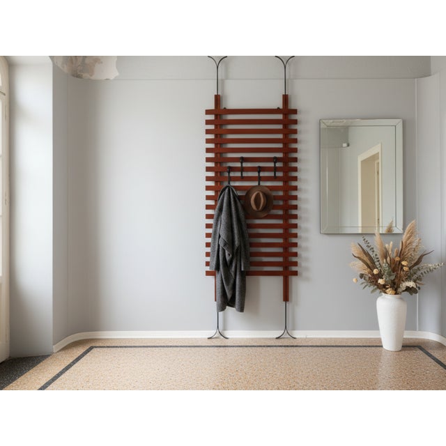 Mid-Century Italian Teak Wall Coat Rack from F.lli Proserpio, 1950s For Sale - Image 12 of 13