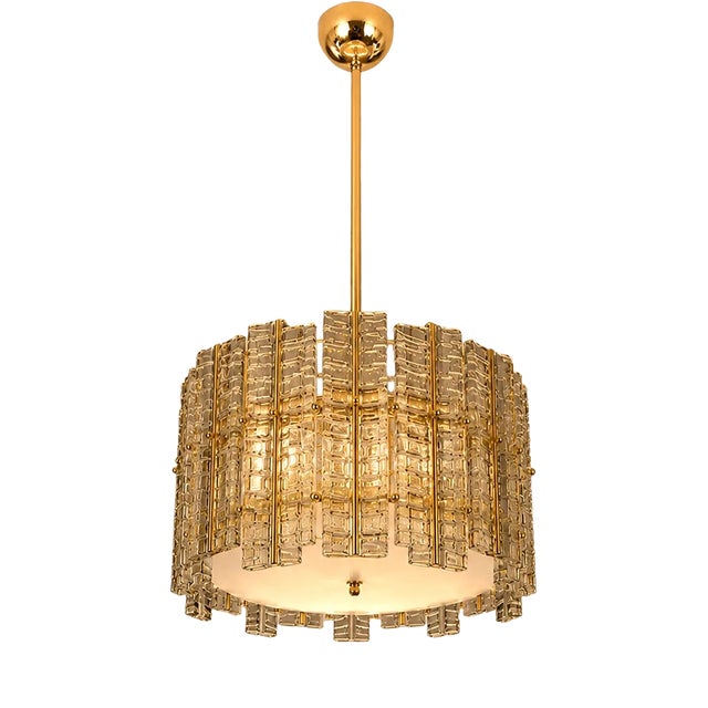 Italian Fumè Tropical Murano Glass Gold Chandelier by Simoeng For Sale