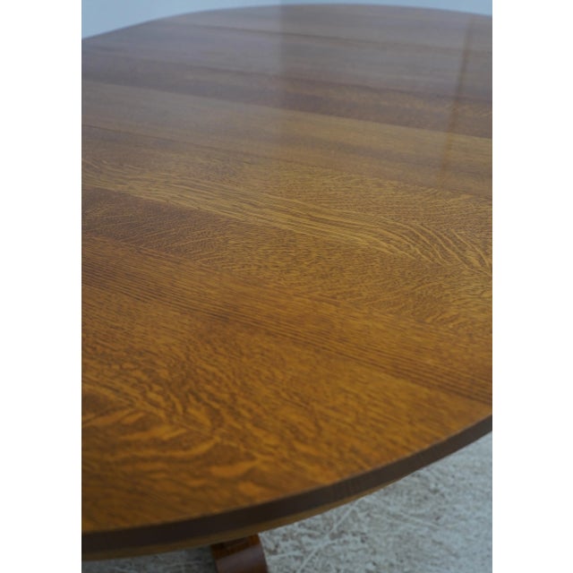 Brown Stickley Round Mission Oak Dining Room Table For Sale - Image 8 of 18