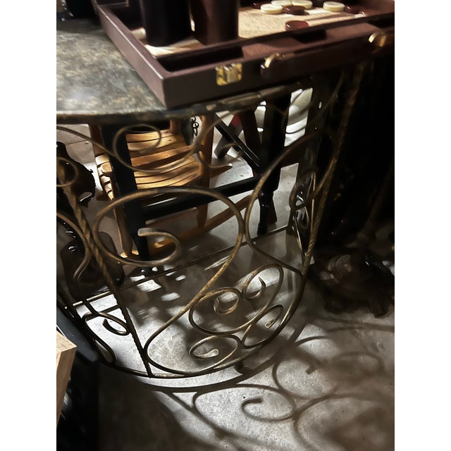 Up for consideration is a beautiful vintage detailed metal demilune console table. This would look lovely in your home,...