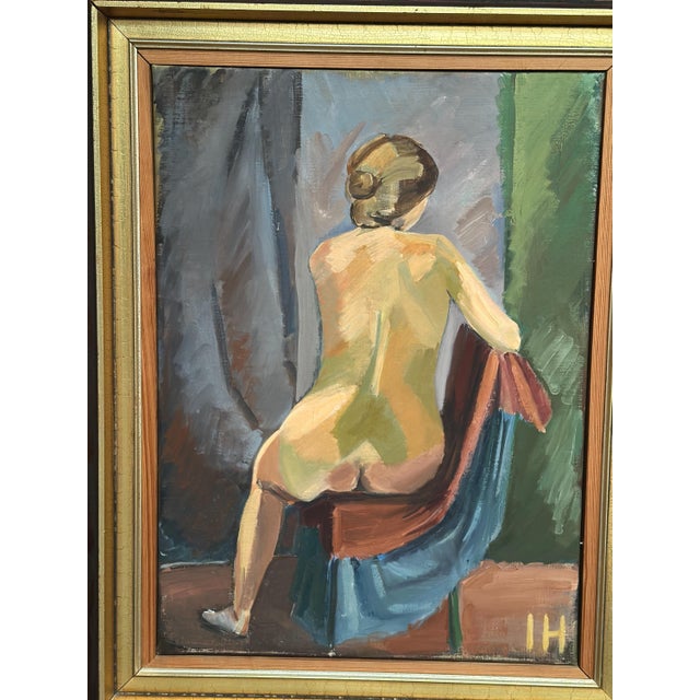 Attributed to Inger Hasselgren, Sitting Woman, 1950s, Oil on Canvas, Framed For Sale - Image 14 of 18