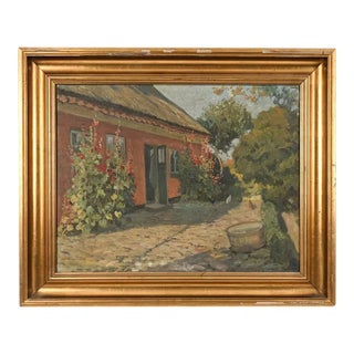 1930s Signed & Dated Danish Landscape | Oil on Canvas For Sale