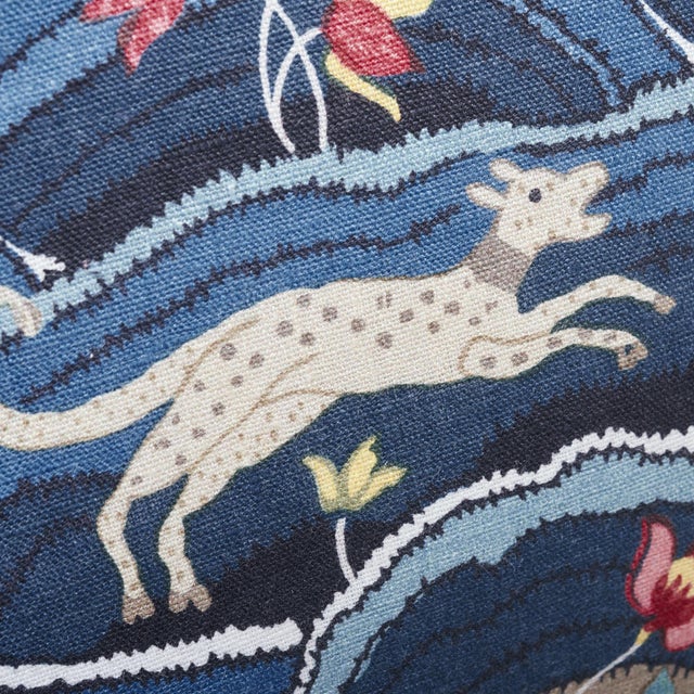 2020s Schumacher Rolling Hills 20" Pillow in Blue For Sale - Image 5 of 6