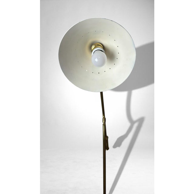 Mid 20th Century Mid 20th Century Italian Adjustable Brass Floor Lamp With Stone Base For Sale - Image 5 of 18