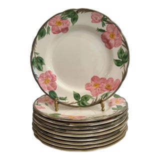 Late 20th Century Franciscan Desert Rose Dinner Plates Made in England - a Set of 10 For Sale