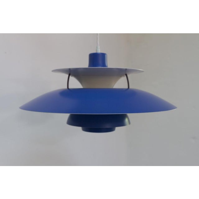 Blue Vintage Danish Blue Ceiling Pendant PH5 by Poul Henningsen for Louis Poulsen, 1960s For Sale - Image 8 of 18