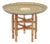 Persian Brass Tray Top Folding Wood Table For Sale