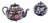 Cloisonné Teapot and Sugar Bowl with Floral Decor, Set of 2 For Sale