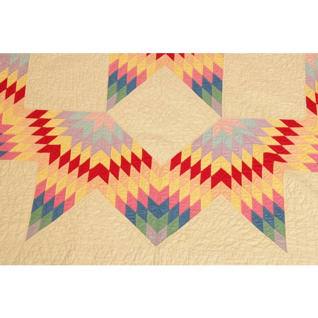 Vintage 'Broken Star' Pattern Quilt For Sale - Image 10 of 13