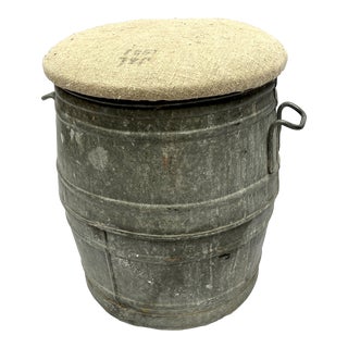 1930s French Zinc Dolly Tub Stool/Planter For Sale