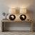 Ceramic Cylindrical Gloss Matte Black Floral Table Lamps - a Pair For Sale - Image 7 of 7