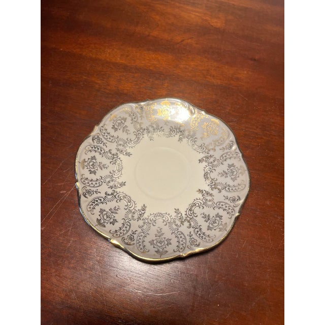 Vintage Fine Porcelain Saucer & Dessert Plate With Stand For Sale - Image 6 of 6