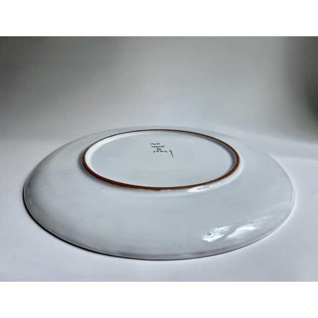 Late 20th Century Italian Glazed White Pottery Platter With Blue Cornflowers For Sale - Image 15 of 18