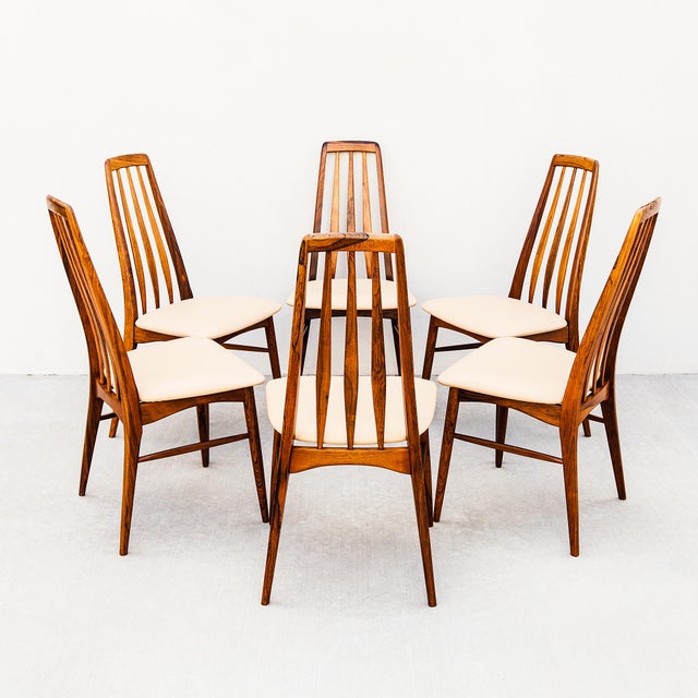 1960s Restored Danish Mid Century Modern Rosewood "Eva" Dining Chairs by Niels Koefoed For Sale - Image 14 of 14
