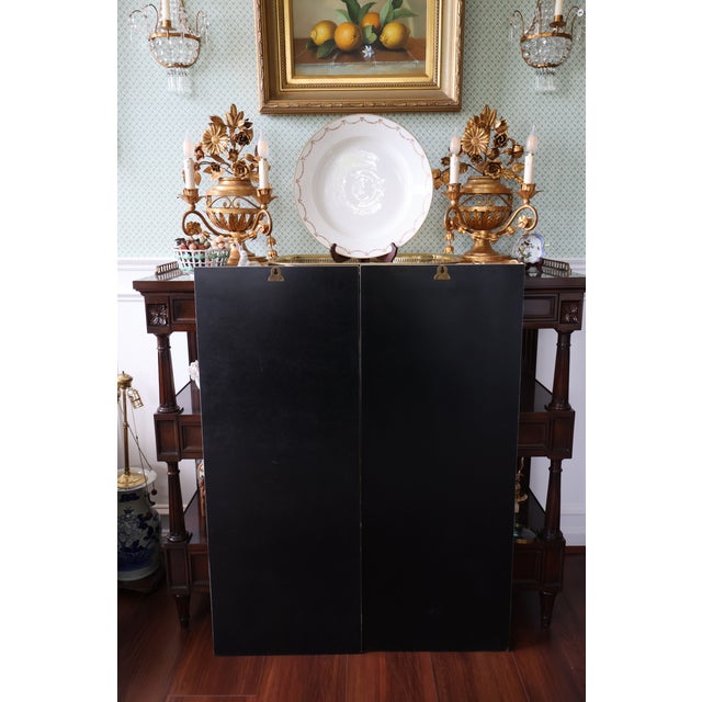 Pair of Vintage Hand-Painted Chinese River Village Solid Wood Panels For Sale - Image 17 of 18