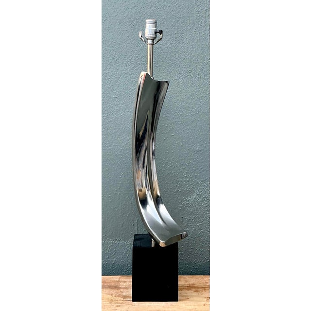Chrome Vintage MCM Weiss and Barr for Laurel Lamp Company Chrome Sculptural Lamp For Sale - Image 8 of 12