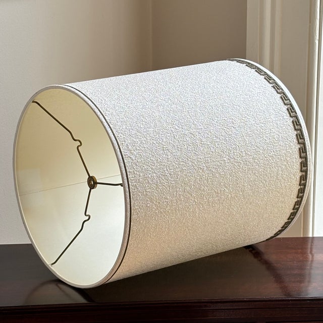 Mid-20th Century Stiffel Drum Shade With Greek Key Motif For Sale In Baltimore - Image 6 of 18
