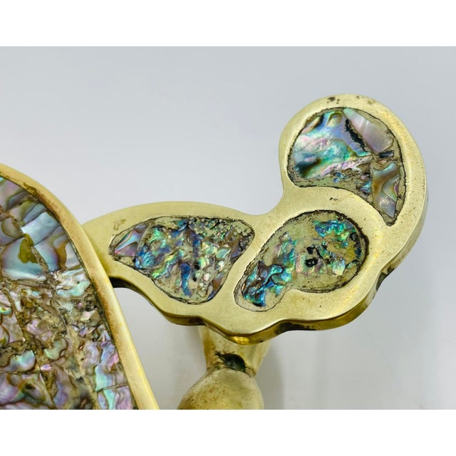 1960s Rare Los Castillo Taxco "Crab" Abalone & Brass Jewelry Box, Mexican Silversmith For Sale - Image 13 of 18
