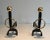 Wrought Iron and Brass Andirons in the Style of Jacques Adnet - a Pair For Sale - Image 12 of 12