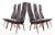 Highback Model 2051-C Dining Chairs by Adrian Pearsall in Faux Leather & Walnut - Set of 6 For Sale