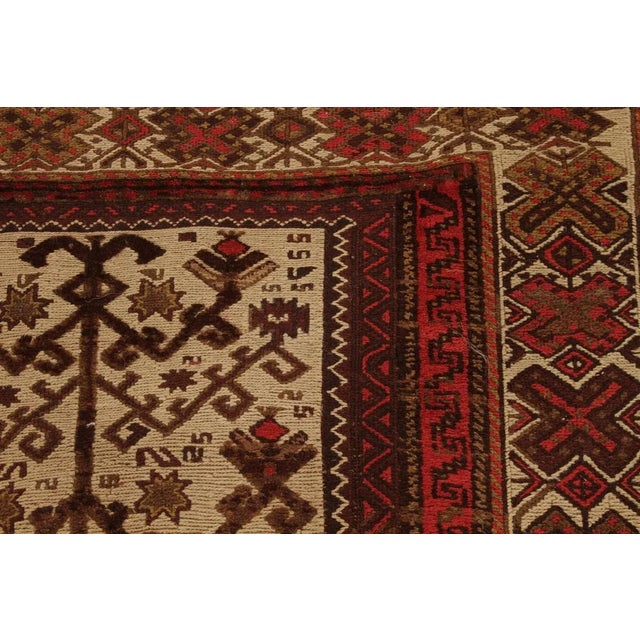 Transitional Afghan Transitional Red and Beige Wool Kilim Rug For Sale - Image 3 of 5