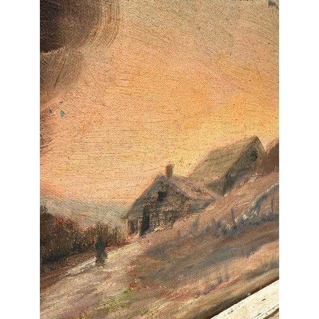 Wood Vintage Impressionist Painting Signed For Sale - Image 7 of 8
