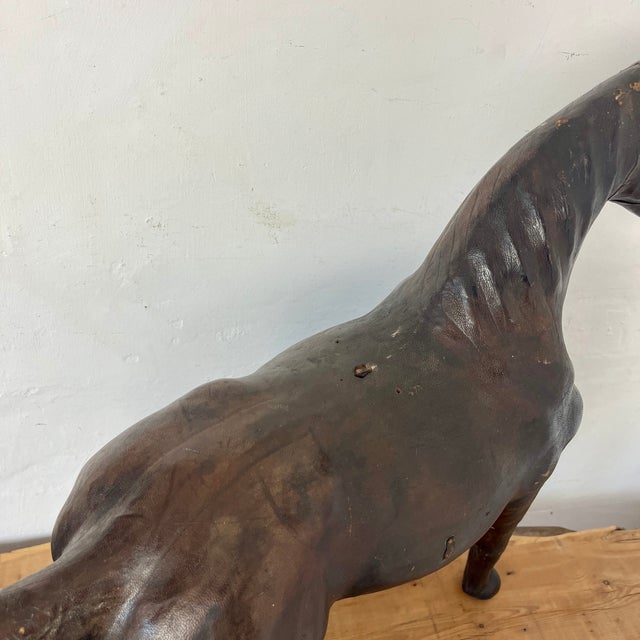 Glass Victorian Leather Horse Sculpture, Late 19th Century For Sale - Image 7 of 18