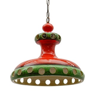 Large Handmade Ceramic Pendant Lamp, Italy, 1960s For Sale