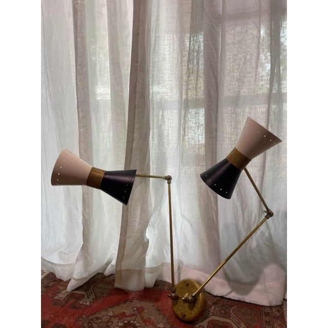 Mid-Century Modern Double Arm Wall Sconce in the Style of Stilnovo For Sale - Image 3 of 6