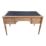 Classic French Louis XVI Style Mahogany Desk Stripped & Sanded For Sale