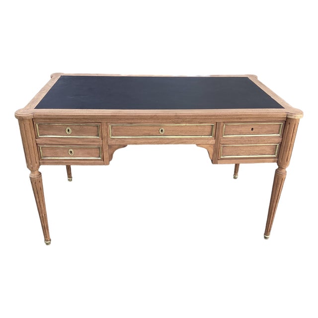 Classic French Louis XVI Style Mahogany Desk Stripped & Sanded For Sale