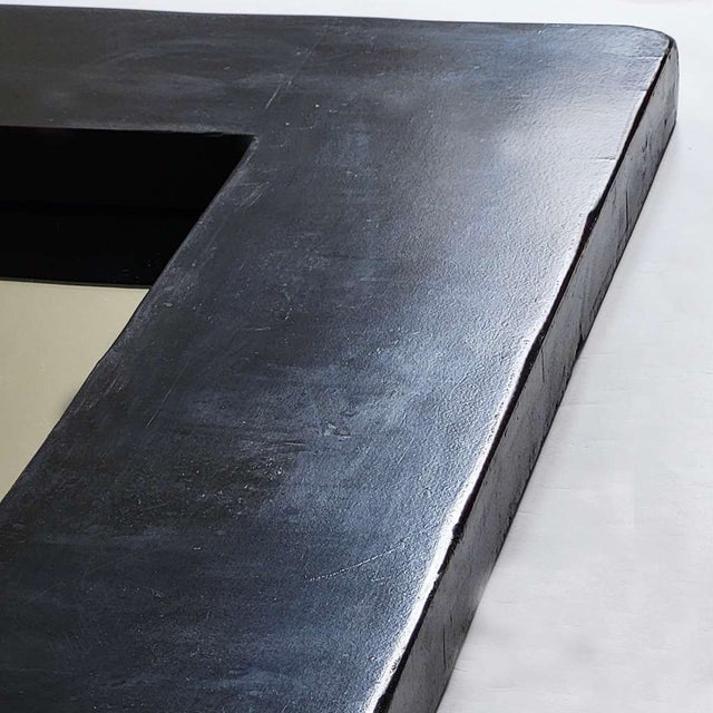 Chic, large colonial-style vintage mirror, timeless and minimalist with the lightest surface patina. Can be used in both a...