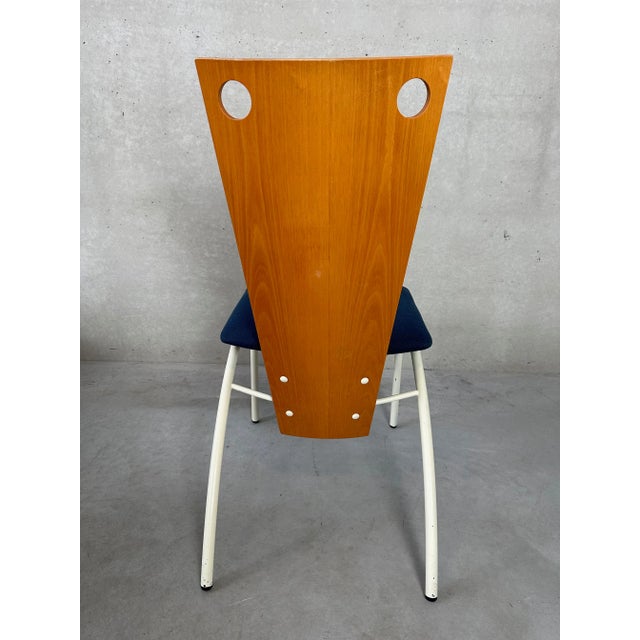 Blue Vintage Chairs in Metal, Set of 6 For Sale - Image 8 of 9