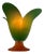 Glass Tullip Table Lamp in Green and Orange from Vandeheg, Netherlands For Sale