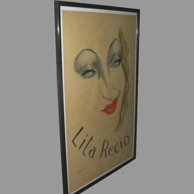 Mid-Century Modern 1940s Lita Recio by Jean Karquel Poster, Framed For Sale - Image 3 of 5