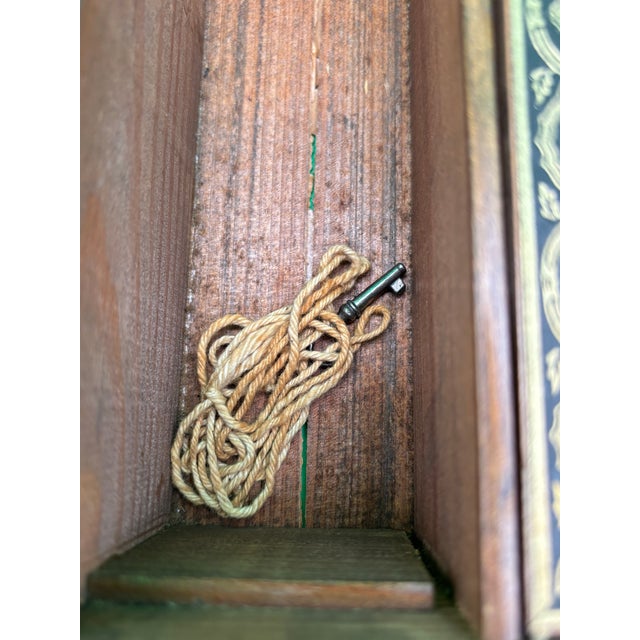 Antique Victorian Writing Slope Lap Desk Portable Box Velvet Interior W/ Key For Sale - Image 10 of 12