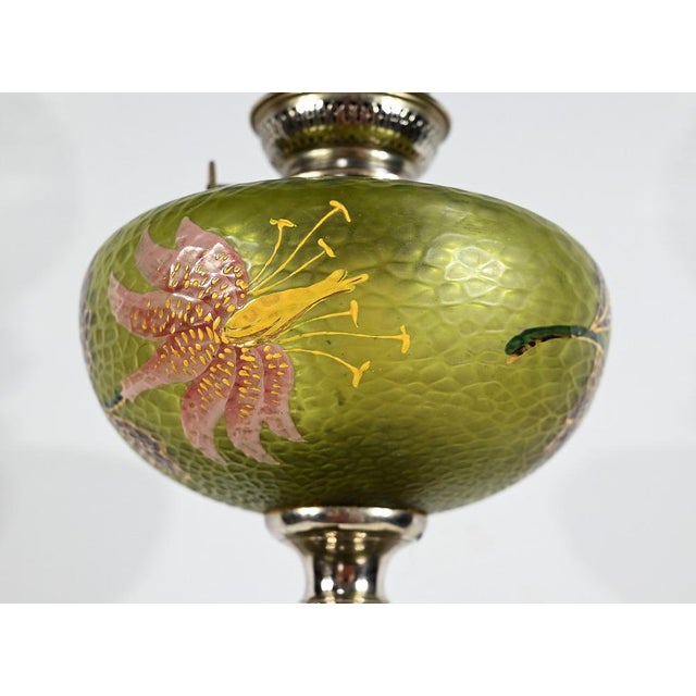 Green Art Nouveau Oil Lamp, 1900s For Sale - Image 8 of 18