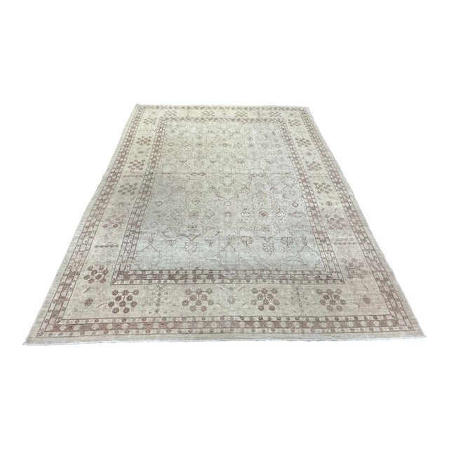 10ft 1in X 14ft Gallery Ephesus Oushak Area Rug in Taupe Tones For Sale