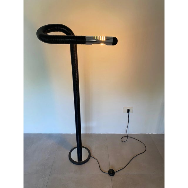 Black Adjustable Tubular Floor Lamp, Italy, 1970s For Sale - Image 4 of 11