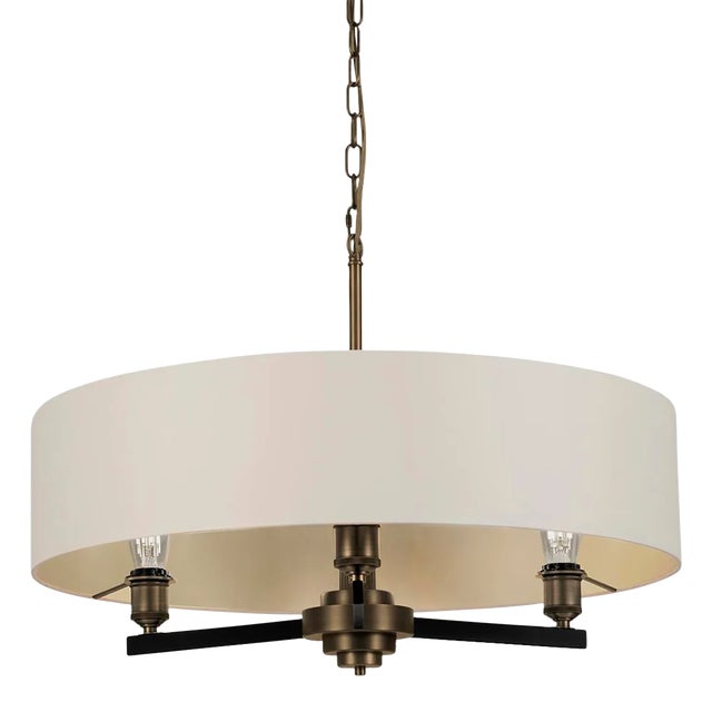 Golden Bronze With Satin Black Belvedere Ceiling Light For Sale