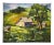 Clifford Holmes Rolling Hills Country Landscape W/ Barn and Oak Tree C.1950 For Sale
