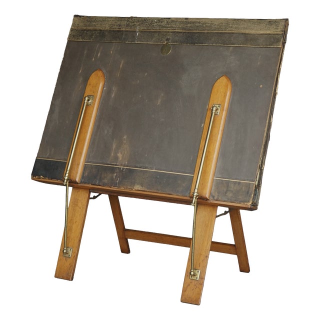 Antique Oak Folio Stand from Bunyard of London, 1890s For Sale