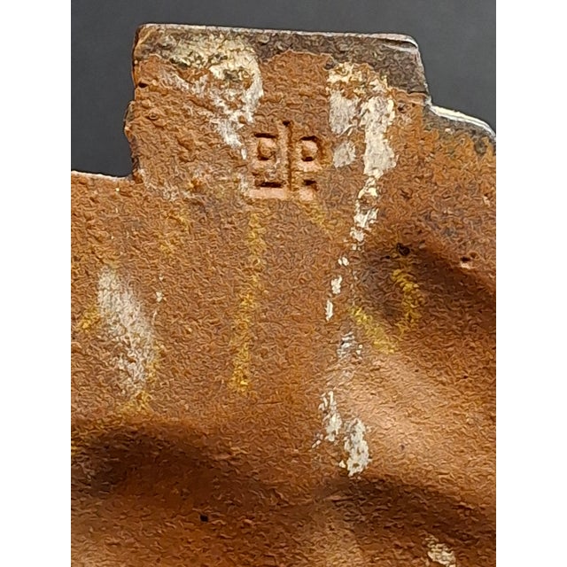 Antique Judd Co Cjo 1286 Cast Iron Sailing Ship Doorstop American Flag Painted For Sale In Boston - Image 6 of 12