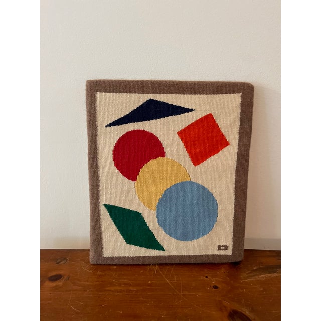 Modern weaving by artist Dick Bailey. Shapes that captivate the imagination. Custom hanging hardware on back along with...