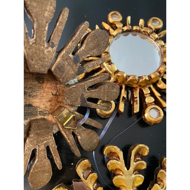 Boho Chic Gold Leaf Sunburst Ornaments, S/4 For Sale - Image 3 of 5