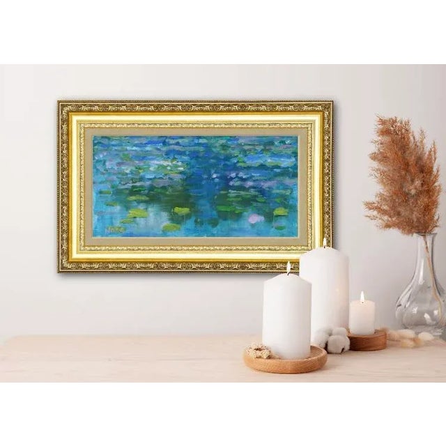 Lily Pond Reflections (Modern Impressionist Oil Painting) For Sale In Reno/Lake Tahoe - Image 6 of 8