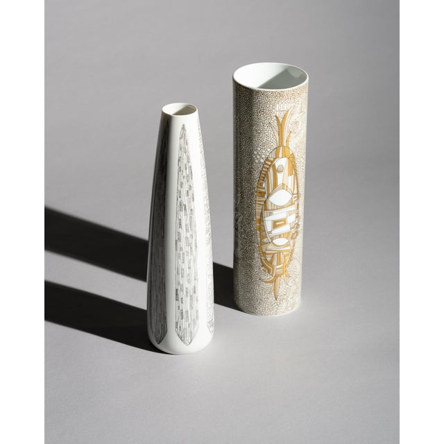 Mid-Century Modern Hutschenreuther Porcelain Vases by Hans Theo Baumann & Cuno Fischer, Germany, 1960s, Set of 2 For Sale - Image 3 of 18