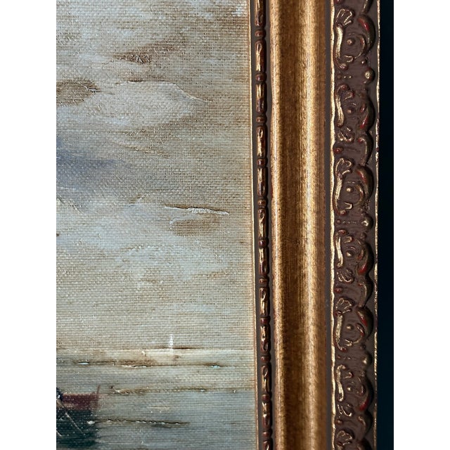 Late 19th Century Framed Oil on Canvas Seascape Scene, Late 19th Century For Sale - Image 5 of 9